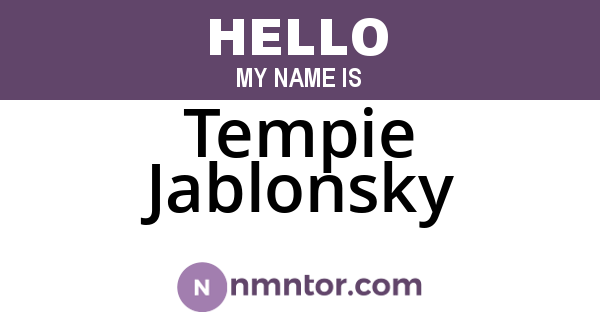 Tempie Jablonsky