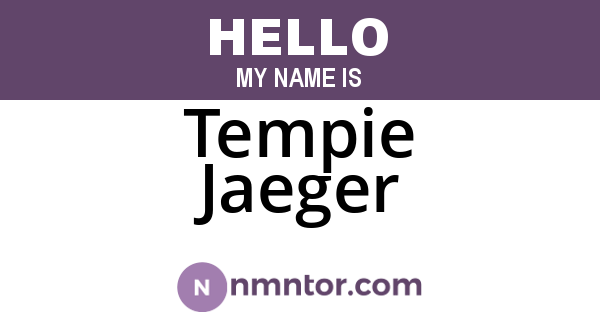 Tempie Jaeger