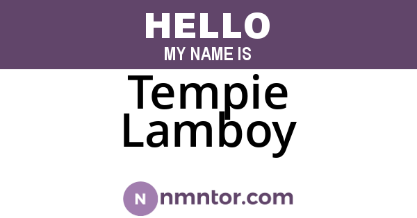Tempie Lamboy