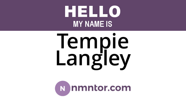 Tempie Langley