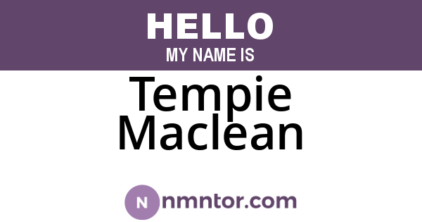 Tempie Maclean