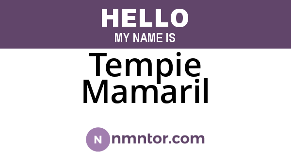Tempie Mamaril