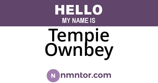 Tempie Ownbey