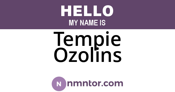 Tempie Ozolins