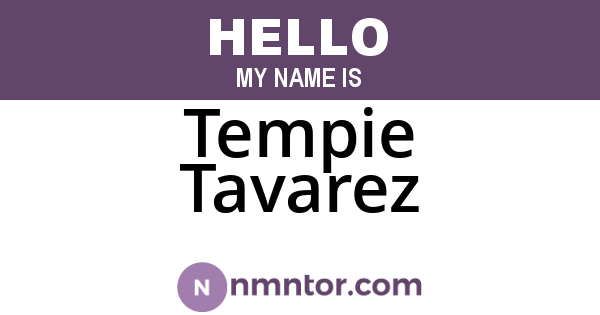 Tempie Tavarez