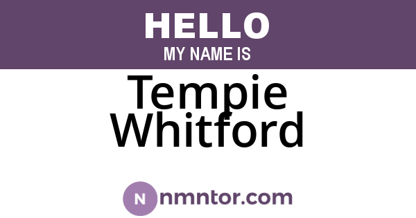 Tempie Whitford