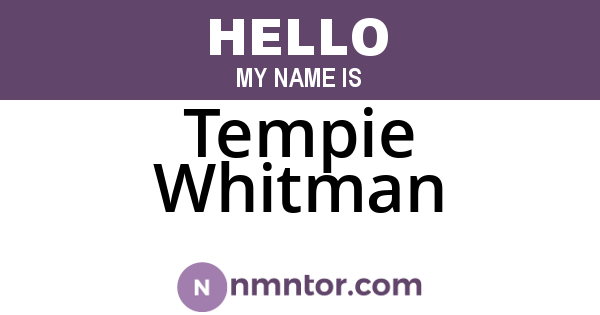 Tempie Whitman