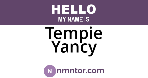 Tempie Yancy