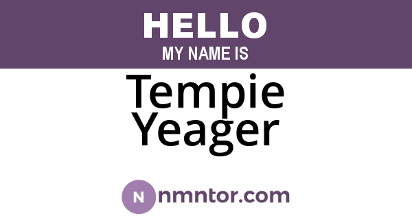 Tempie Yeager
