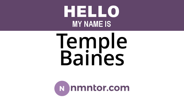 Temple Baines