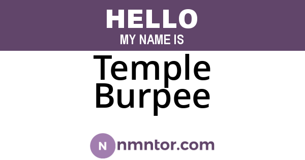 Temple Burpee