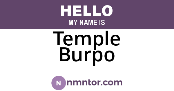 Temple Burpo