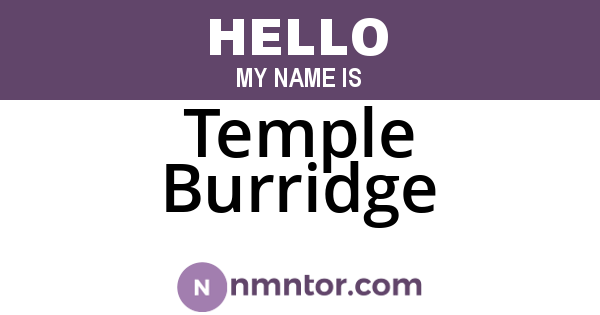 Temple Burridge