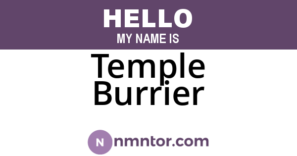 Temple Burrier