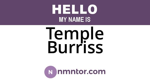 Temple Burriss