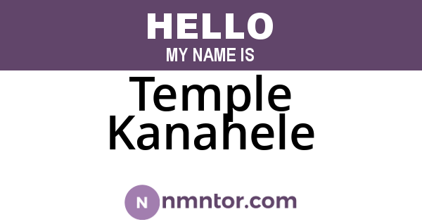 Temple Kanahele