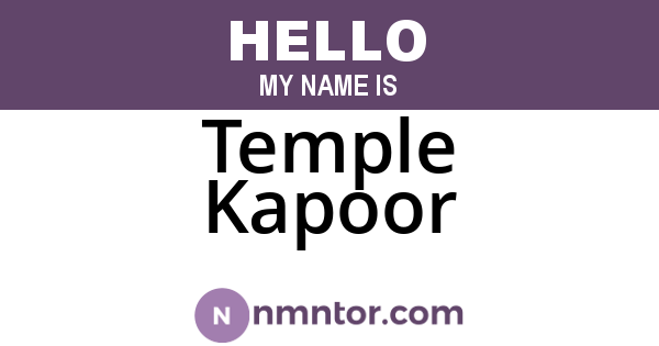Temple Kapoor