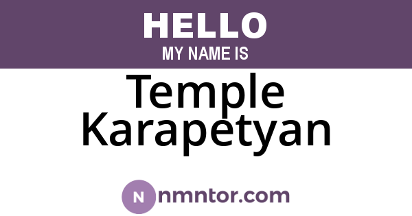 Temple Karapetyan