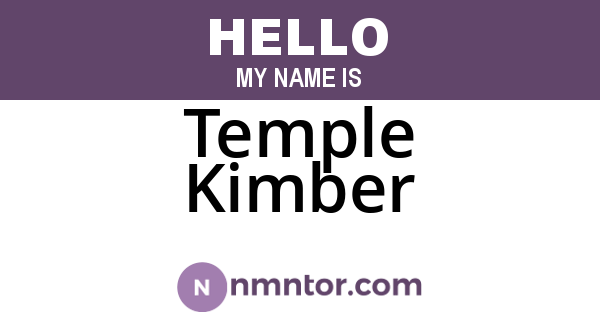 Temple Kimber