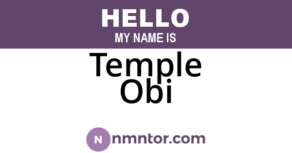 Temple Obi