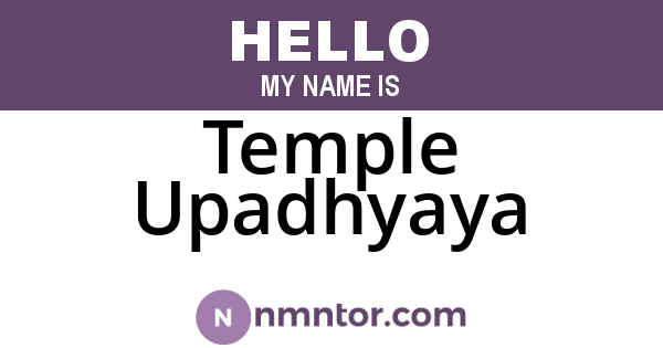 Temple Upadhyaya