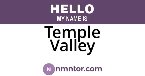 Temple Valley