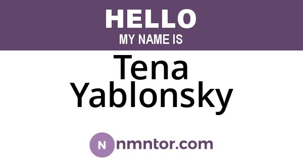 Tena Yablonsky