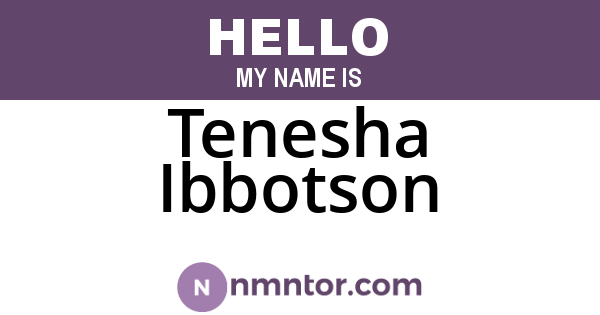 Tenesha Ibbotson