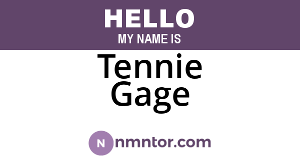 Tennie Gage