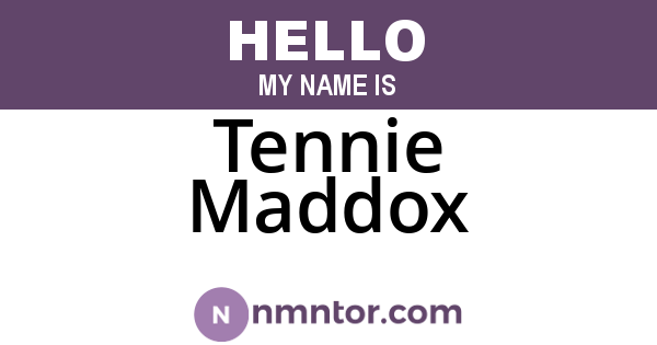Tennie Maddox