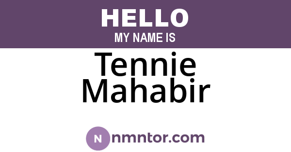 Tennie Mahabir
