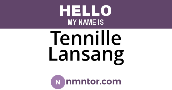 Tennille Lansang
