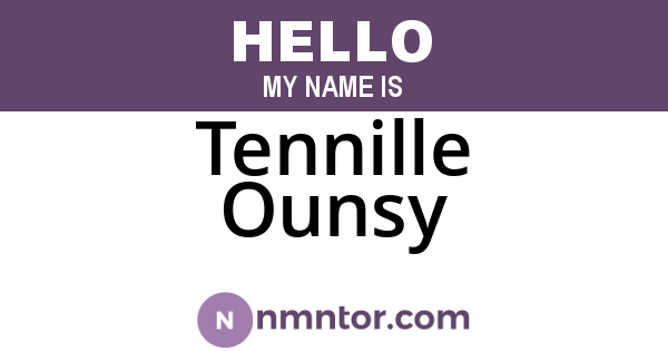 Tennille Ounsy