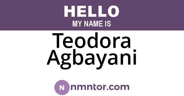 Teodora Agbayani