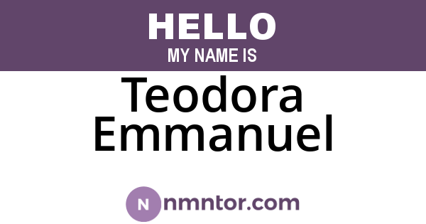 Teodora Emmanuel