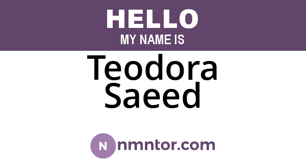 Teodora Saeed