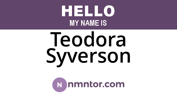 Teodora Syverson