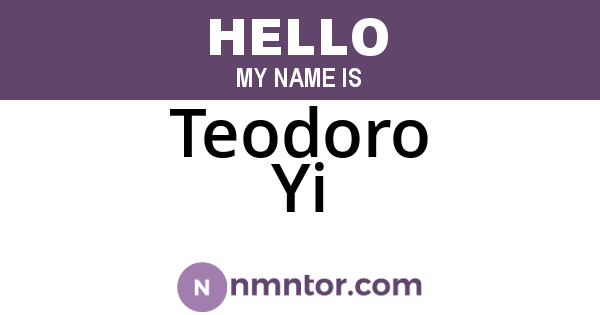 Teodoro Yi