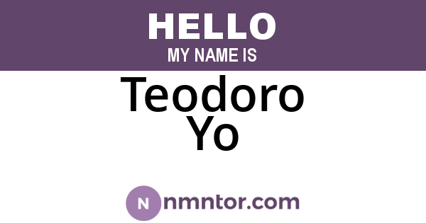 Teodoro Yo