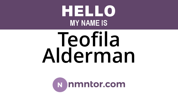 Teofila Alderman