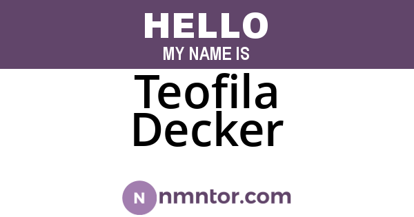 Teofila Decker