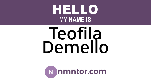 Teofila Demello
