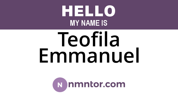Teofila Emmanuel