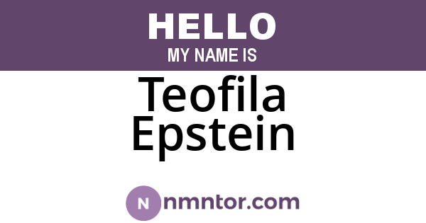 Teofila Epstein