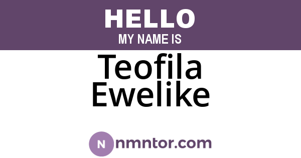 Teofila Ewelike