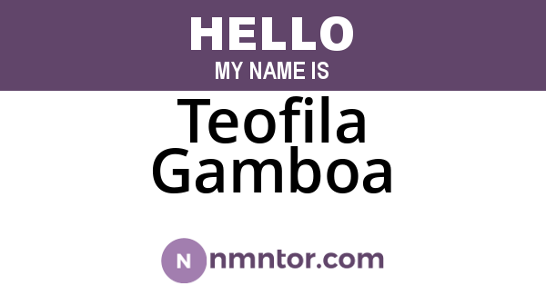 Teofila Gamboa