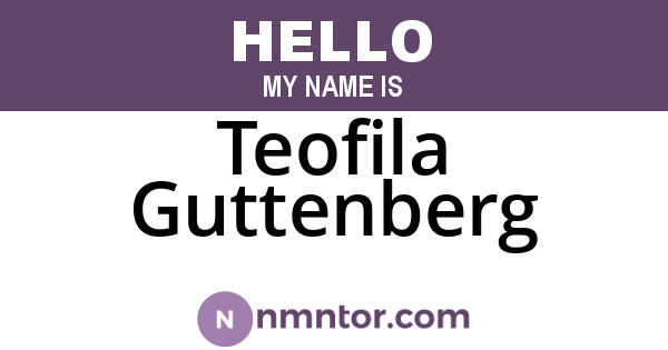 Teofila Guttenberg