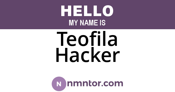 Teofila Hacker
