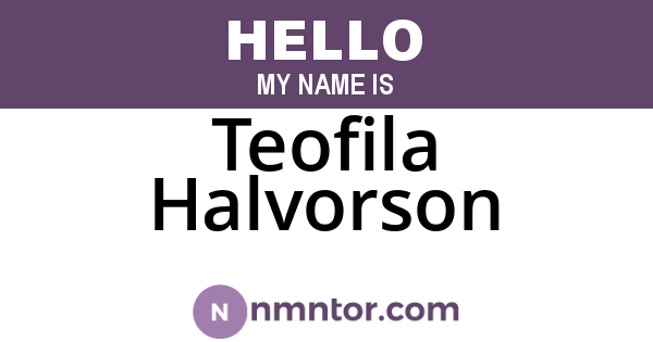 Teofila Halvorson