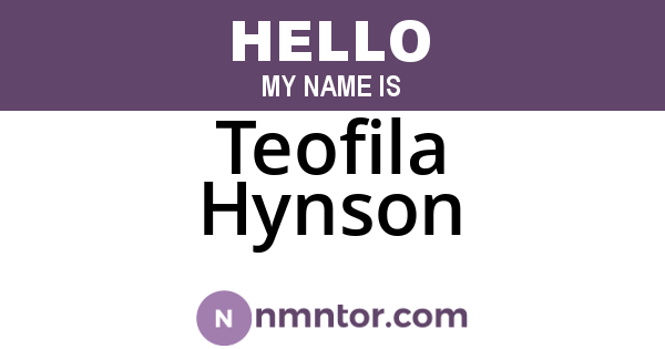 Teofila Hynson